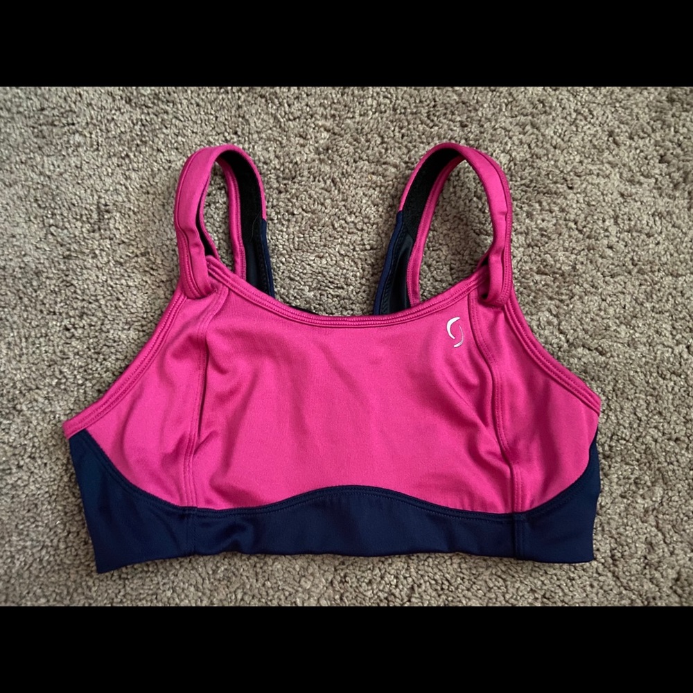 Moving Comfort/Brooks Sports Bra - Pink/Navy